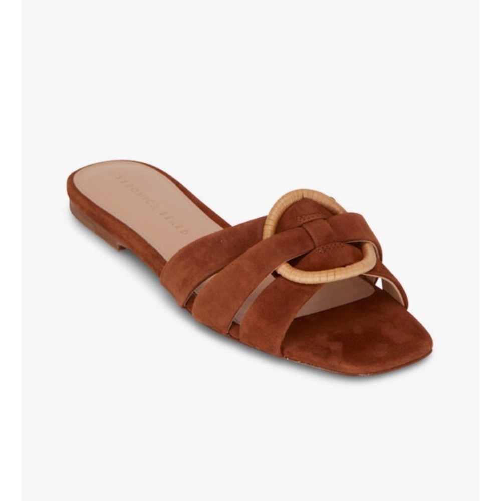 Veronica Beard Madeira Slide Sandal in Hazelwooxd Brown sz 9.5